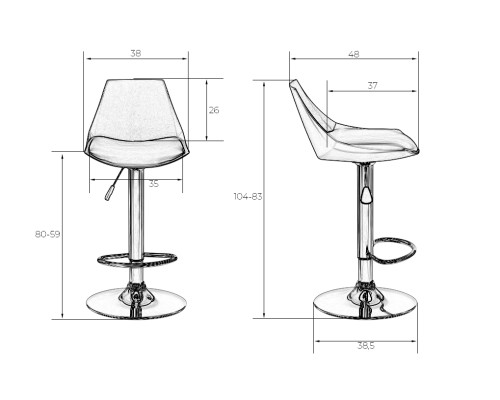 Набор 2 шт Стул барный DOBRIN ROCKY, чёрный