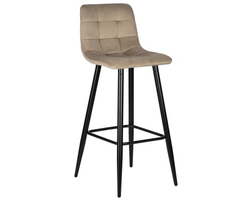 Набор 2 шт Стул барный DOBRIN NICOLE, черные матовые ножки, мокко велюр (108-104)