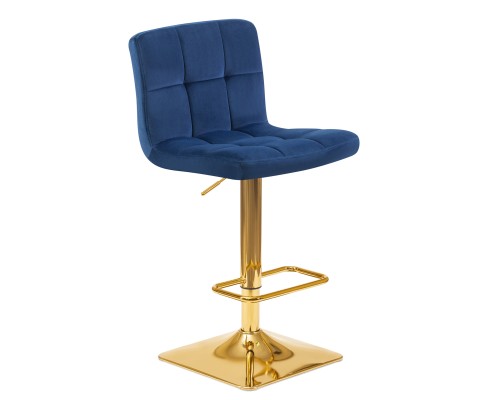 Набор 2 шт Стул барный DOBRIN GOLDIE, синий велюр (MJ9-117)