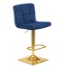 Набор 2 шт Стул барный DOBRIN GOLDIE, синий велюр (MJ9-117)