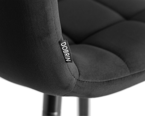 Набор 2 шт Стул полубарный DOBRIN OLIVIA, черные матовые ножки, черный велюр (108-77)