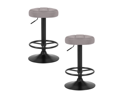 Набор 2 шт Табурет барный DOBRIN BRUNO BLACK, серый велюр (MJ9-75)