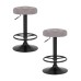 Набор 2 шт Табурет барный DOBRIN BRUNO BLACK, серый велюр (MJ9-75)
