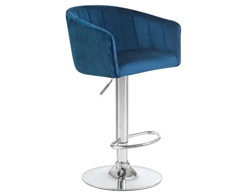 Стул барный DOBRIN DARCY, синий велюр (1922-20)