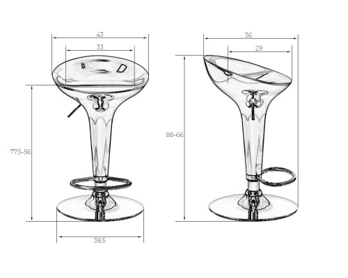 Стул барный DOBRIN BOMBA, белый