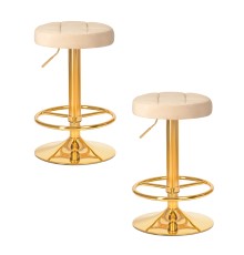 Набор 2 шт Табурет барный DOBRIN BRUNO GOLD, бежевый велюр (MJ9-10)