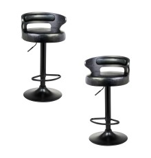 Набор 2 шт Стул барный DOBRIN FRED BLACK, чёрное дерево, чёрный