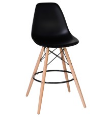 Стул барный DOBRIN DSW BAR, ножки светлый бук, цвет сиденья чёрный (B-03)