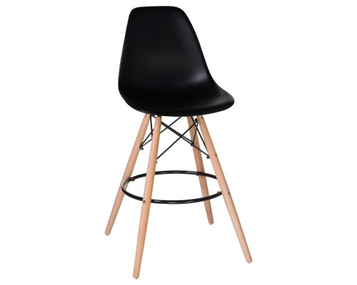 Стул барный DOBRIN DSW BAR, ножки светлый бук, цвет сиденья чёрный (B-03)