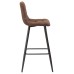 Стул барный DOBRIN NICOLE, черные матовые ножки, коричневая микрофибра (PK-03)