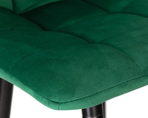 Набор 2 шт Стул полубарный DOBRIN OLIVIA, черные матовые ножки, зелёный велюр (108-64)