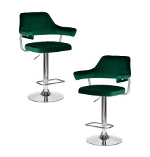 Набор 2 шт Стул барный DOBRIN CHARLY, зеленый велюр (MJ9-88)