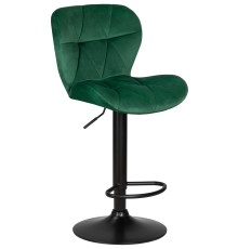Стул барный DOBRIN BARNY BLACK, зеленый велюр (MJ9-88)