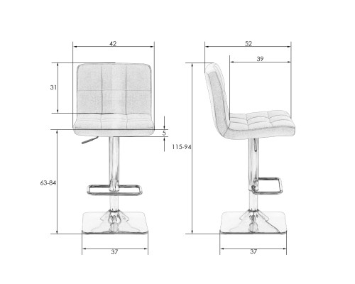 Набор 2 шт Стул барный DOBRIN DOMINIC, мокко велюр (MJ9-9)