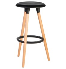 Табурет барный DOBRIN ROYCE, ножки светлый бук, цвет чёрный (B-03)