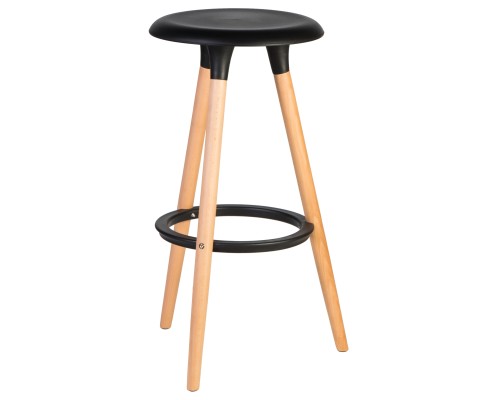 Набор 4 шт Табурет барный DOBRIN ROYCE, ножки светлый бук, цвет чёрный (B-03)