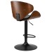 Стул барный DOBRIN KARTER BLACK, коричневый орех дерево (BWW), черный PU