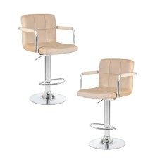 Набор 2 шт Стул барный DOBRIN KRUGER ARM, бежевый велюр (MJ9-10)