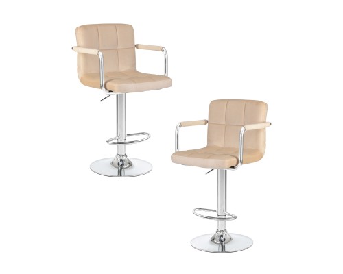 Набор 2 шт Стул барный DOBRIN KRUGER ARM, бежевый велюр (MJ9-10)