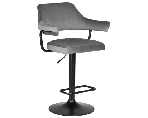Набор 2 шт Стул барный DOBRIN CHARLY BLACK, серый велюр (MJ9-75)