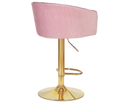 Стул барный DOBRIN DARCY GOLD, розовый велюр (1922-16)