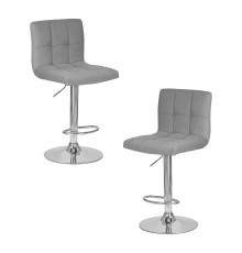 Набор 2 шт Стул барный DOBRIN CANDY, серый велюр (MJ9-75)