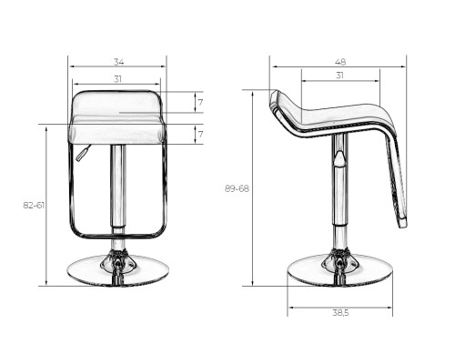 Набор 2 шт Стул барный DOBRIN CRACK, чёрный