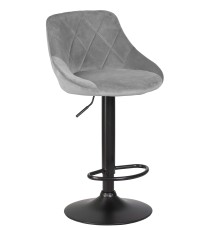 Стул барный DOBRIN LOGAN BLACK, серый велюр (MJ9-75)
