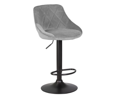 Набор 2 шт Стул барный DOBRIN LOGAN BLACK, серый велюр (MJ9-75)
