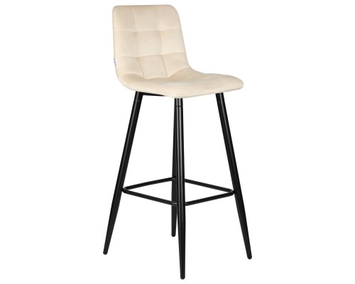 Набор 2 шт Стул барный DOBRIN NICOLE, черные матовые ножки, кремовый велюр (108-113)