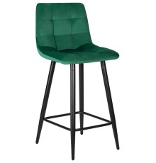 Стул полубарный DOBRIN OLIVIA, черные матовые ножки, зелёный велюр (108-64)