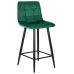 Набор 2 шт Стул полубарный DOBRIN OLIVIA, черные матовые ножки, зелёный велюр (108-64)