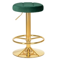 Табурет барный DOBRIN BRUNO GOLD, зеленый велюр (MJ9-88)