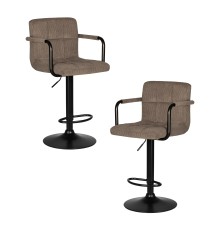 Набор 2 шт Стул барный DOBRIN KRUGER ARM BLACK, какао вельвет (LAR-E2041-05)