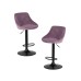 Набор 2 шт Стул барный DOBRIN LOGAN BLACK, пудрово-сиреневый велюр (MJ9-52)