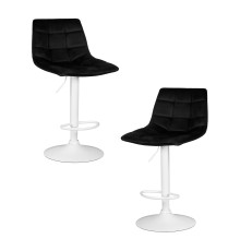 Набор 2 шт Стул барный DOBRIN TAILOR WHITE, черный велюр (MJ9-101)