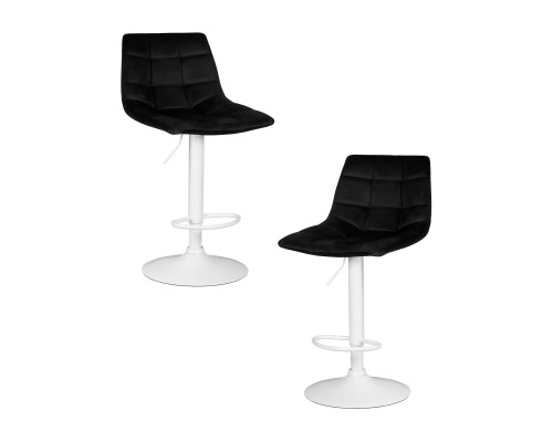 Набор 2 шт Стул барный DOBRIN TAILOR WHITE, черный велюр (MJ9-101)