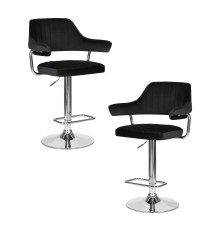 Набор 2 шт Стул барный DOBRIN CHARLY, черный велюр (MJ9-101)