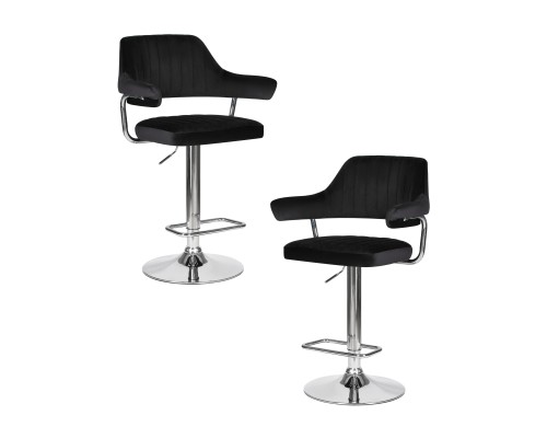 Набор 2 шт Стул барный DOBRIN CHARLY, черный велюр (MJ9-101)