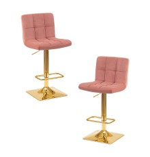 Набор 2 шт Стул барный DOBRIN GOLDIE, пудрово-розовый велюр (MJ9-32)