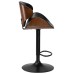 Стул барный DOBRIN KARTER BLACK, коричневый орех дерево (BWW), черный PU