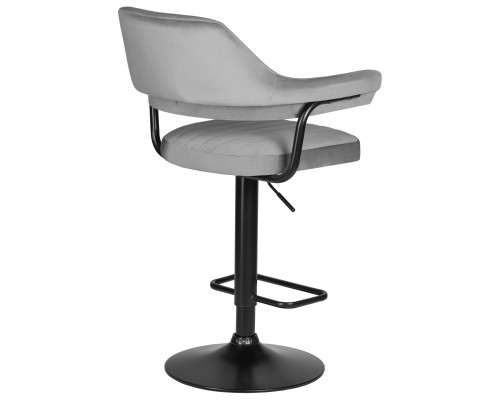Набор 2 шт Стул барный DOBRIN CHARLY BLACK, серый велюр (MJ9-75)