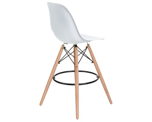 Стул барный DOBRIN DSW BAR, ножки светлый бук, цвет сиденья белый (W-02)
