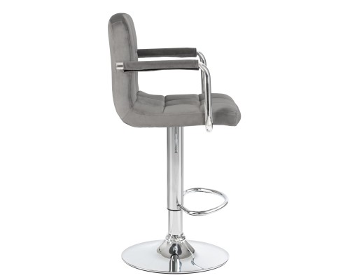 Набор 2 шт Стул барный DOBRIN KRUGER ARM, серый велюр (MJ9-75)