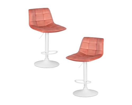 Набор 2 шт Стул барный DOBRIN TAILOR WHITE, пудрово-розовый велюр (MJ9-32)