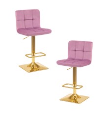 Набор 2 шт Стул барный DOBRIN GOLDIE, пудрово-сиреневый велюр (MJ9-52)