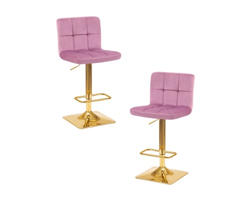 Набор 2 шт Стул барный DOBRIN GOLDIE, пудрово-сиреневый велюр (MJ9-52)