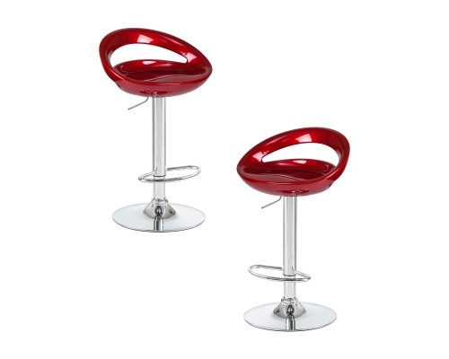 Набор 2 шт Стул барный DOBRIN DISCO, бордовый металлик