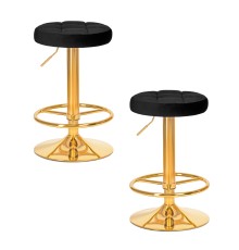 Набор 2 шт Табурет барный DOBRIN BRUNO GOLD, черный велюр (MJ9-101)