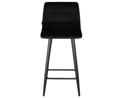 Набор 2 шт Стул полубарный DOBRIN OLIVIA, черные матовые ножки, черный велюр (108-77)
